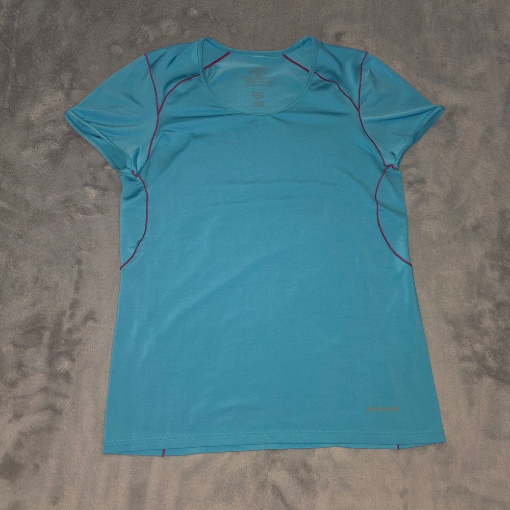Patagonia Womens Blue Short Sleeve Performance Athletic Top Size Small